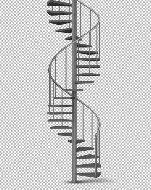 Metal spiral, sarmal merdiven gerçekçi vektörü