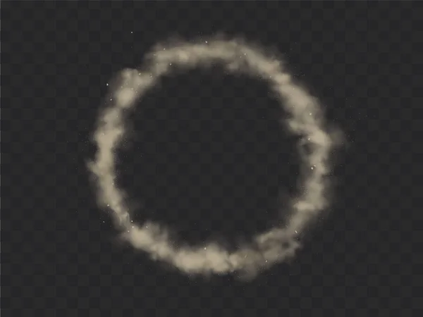 Rookcirkel, ronde smog wolk, sigarettendamp — Stockvector