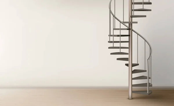 Escalier en colimaçon dans la maison vide design d'intérieur — Image vectorielle