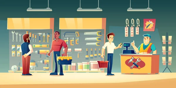 Müşteri gereçleri mağazası, hırdavatçı dükkanı — Stok Vektör