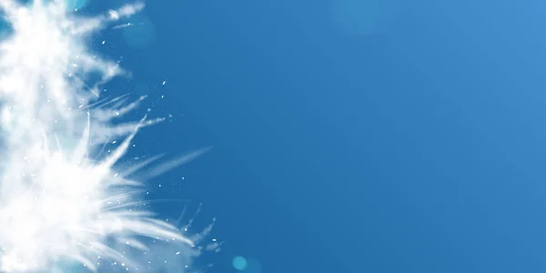 Poudre de neige blanche explosion bannière vide, affiche — Image vectorielle