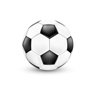 Futbol topu, siyah ve beyaz. Spor simgesi tasarım. İllüstrasyon izole beyaz arka plan üzerinde.