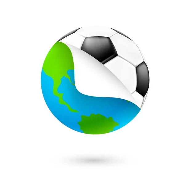 Изменить Земной Шар Футбол Дизайн Икон Наша Планета Меняется Футбольном — стоковый вектор