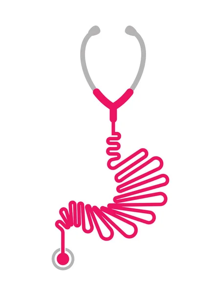 Stéthoscope Docteur Forme Estomac Vérification Concept Médical Estomac Illustration Vectorielle — Image vectorielle