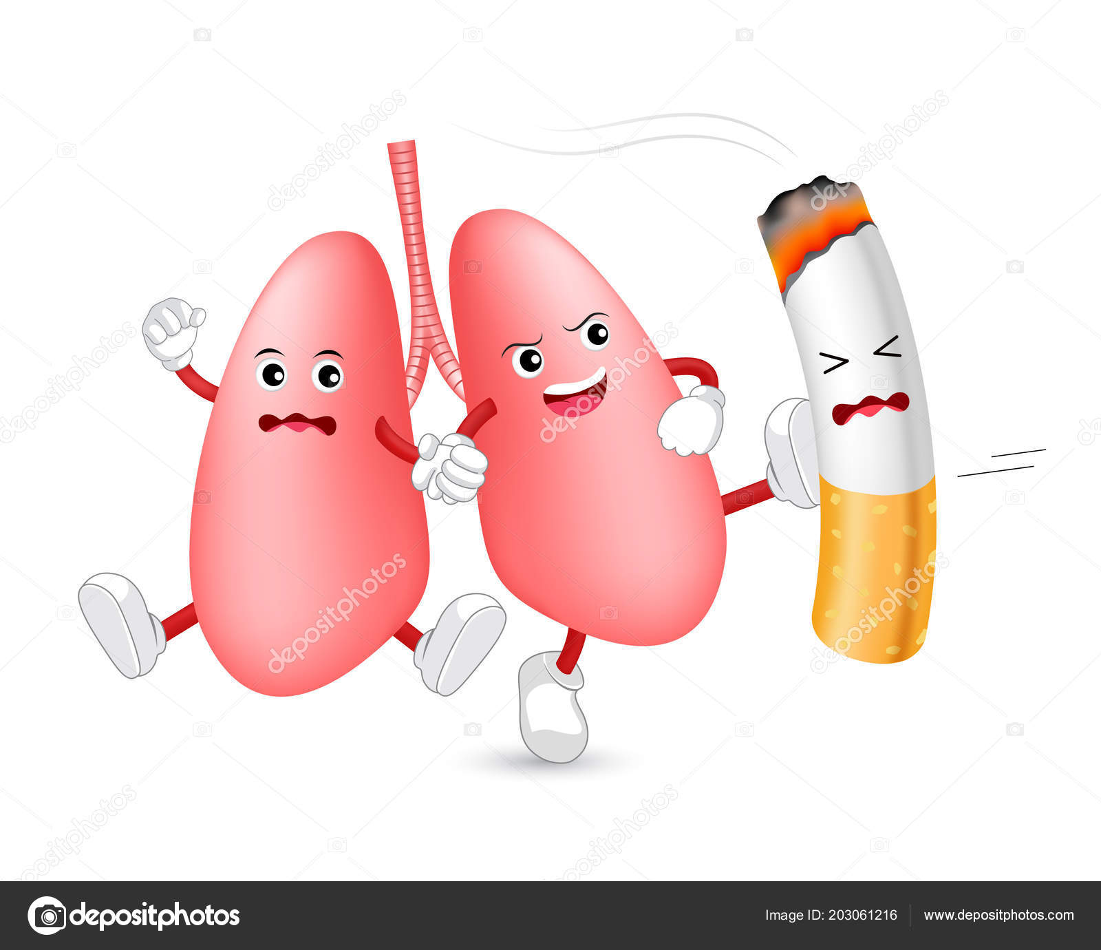 Cartoon Lung Character Attacking Cigarette Smoking Harmful Human Lung Resulting Stock Vector Image by ©wowow #203061216 Cartoon Lung Character Attacking Cigarette Smoking Harmful Human Lung Resulting Stock Vector Image by ©wowow #203061216