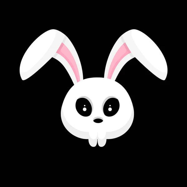 Skull Rabbit Cartoon Hallowleen Concept Design Vector Illustration Isolated Black — Stock Vector