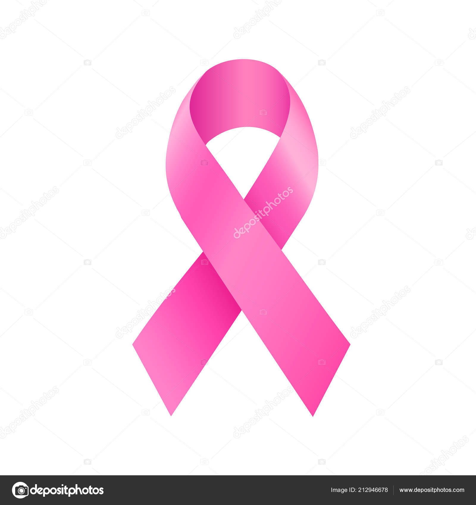 Pink Ribbon Symbol Breast Cancer Awareness Month Campaign Icon