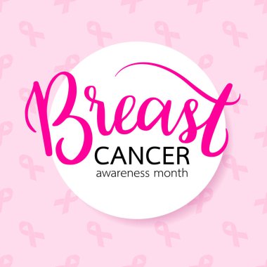 Meme kanseri bilinçlendirme ay kampanyası. Simgesi tasarım. Vektör çizim.