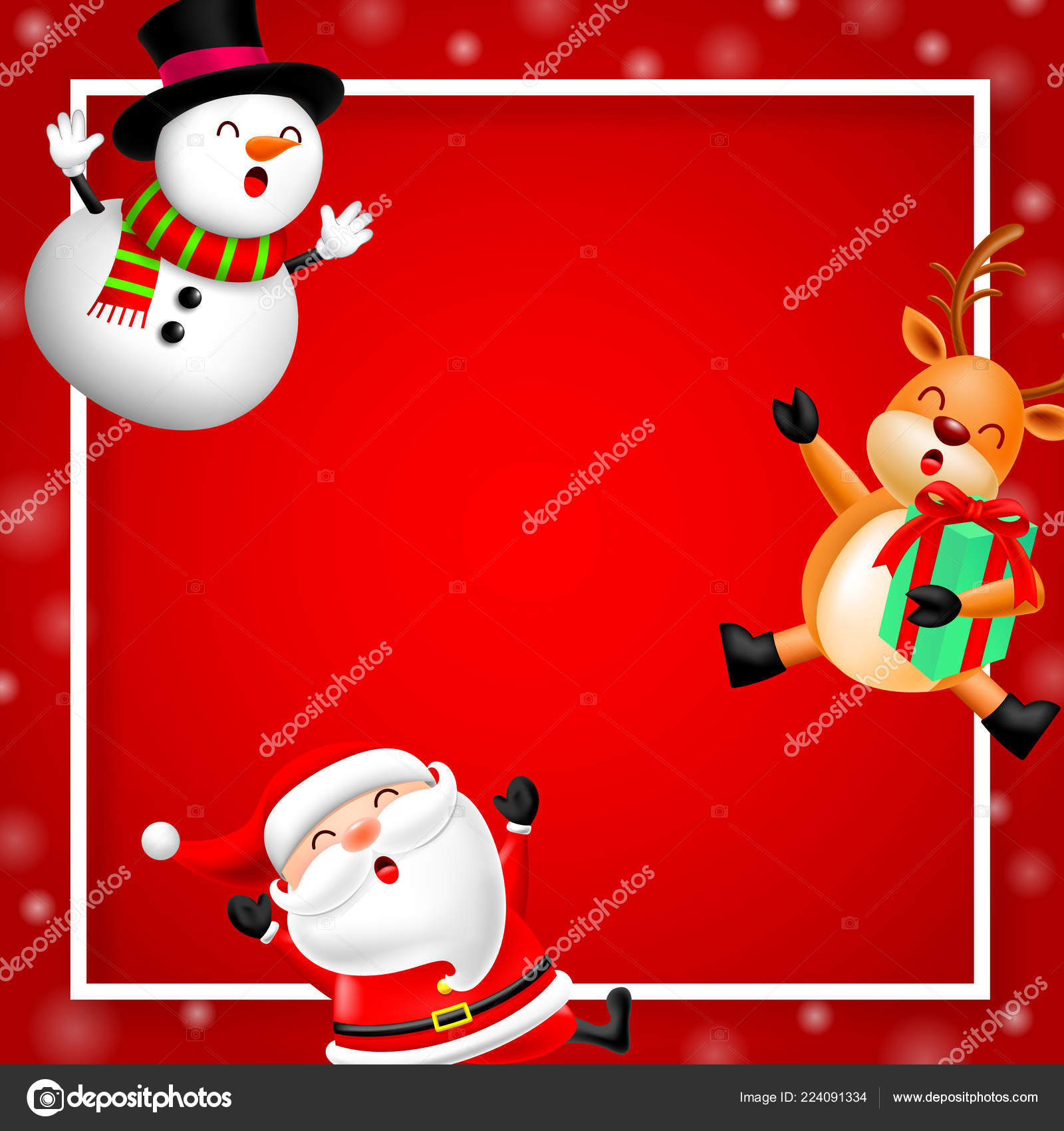 Disegno Caratteri Natale Divertente Babbo Natale Pupazzo