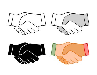 Set of handshake icon design. Friendship and partnership concept. Pictogram Symbol. Vector illustration isolated on white background. clipart