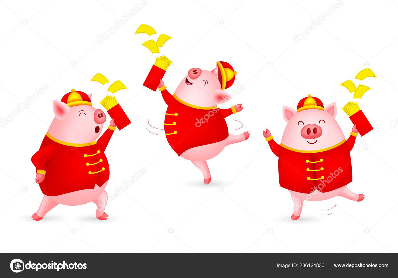 Funny Cartoon Pig Characters Wearing Chinese Costume Happy Chinese New Stock Vector Image by ©wowow #236124830 Funny Cartoon Pig Characters Wearing Chinese Costume Happy Chinese New Stock Vector Image by ©wowow #236124830