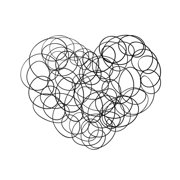 Handgezeichnetes Doodle Herz Gesundheitskonzept Vektor Illustration Isoliert Auf Weißem Hintergrund — Stockvektor
