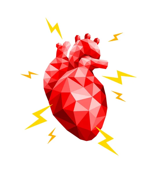 Дизайн Иконы Сердечного Приступа Внутренний Орган Нуждается Уходе Медицинском Лечении — стоковый вектор