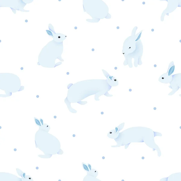 可爱的兔子无缝模式 复活节假期设计元素 在白色背景查出的向量例证 — 图库矢量图片
