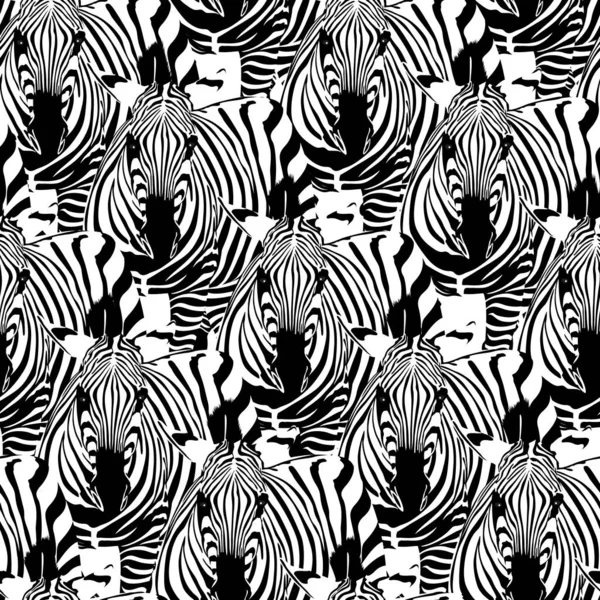 Zebra Seamless Pattern Savannah Animal Ornament Wild Animal Design Trendy — Stock Vector