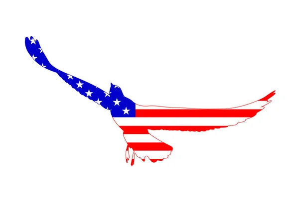 Amerikanische Flagge Vogelform Juli Glücklicher Unabhängigkeitstag Illustration Isoliert Auf Weißem — Stockvektor