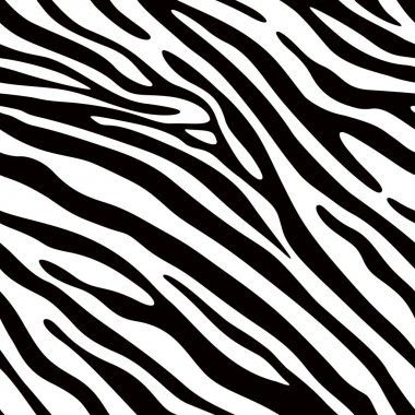 Zebra baskı dikişsiz desen. Vahşi hayvan dokusu. Çizgili siyah beyaz. tasarım trendy kumaş doku, illüstrasyon.