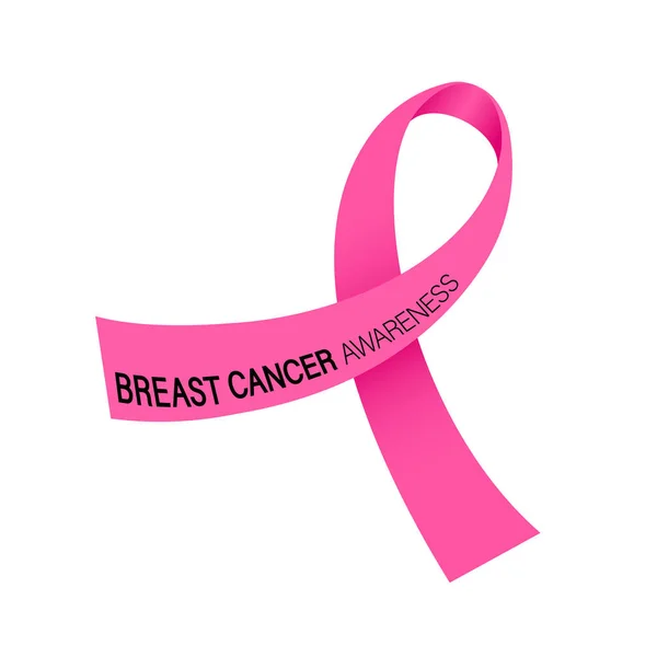 Pink Ribbon Symbol Breast Cancer Awareness Month Campaign Icon Design — Stock Vector