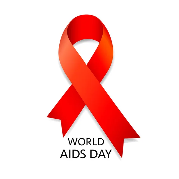 Aids Awareness Cinta Roja Concepto Del Día Mundial Del Sida — Vector de stock