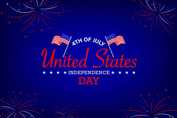 July Fourth United Stated Independence Day Greeting Vector Illustration Isolated — Wektor stockowy