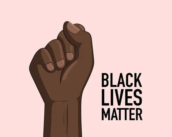 Black Lives Matter Banner Design Fist Campaign Racial Discrimination Dark — Stok Vektör