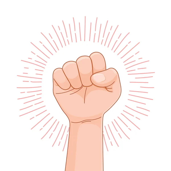 Fist Male Hand Proletarian Protest Symbol Power Sign Vector Illustration — ストックベクタ