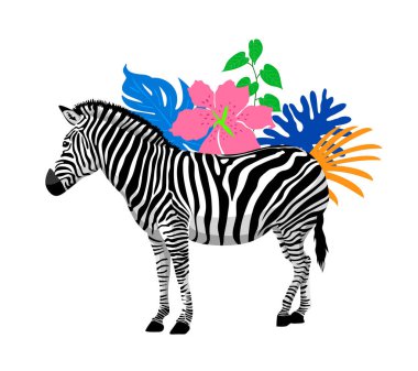 Tropikal yapraklı zebra. Tropik orman yaprakları. Yaz plajı tasarımı. Cennet doğası.