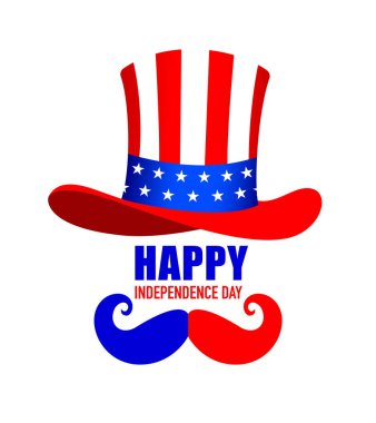 4 Temmuz vatansever şapka ikonunu kutluyoruz. Amerikan Bağımsızlık Günü Kutlaması. Görüntü.