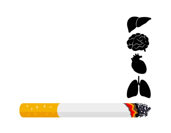 Kouření Škodí Lidským Orgánům Výsledkem Poškození Orgánů Předčasné Ilustrace — Stockový vektor