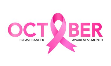 Ekim ayı meme kanseri amblemi pembe kurdele sembollü farkındalık ayı. Görüntü.