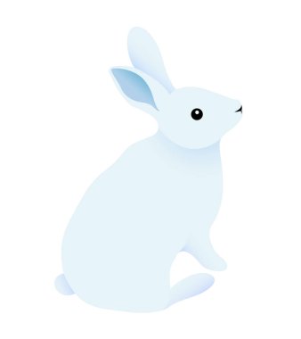 Sevimli tavşan. Tavşan vektör illüstrasyonu.