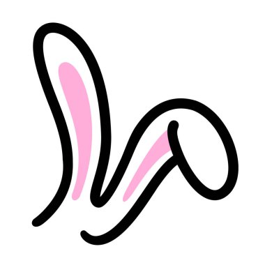 Taslak tavşan kulağı ikonu. Tavşan kulağı çizimi.