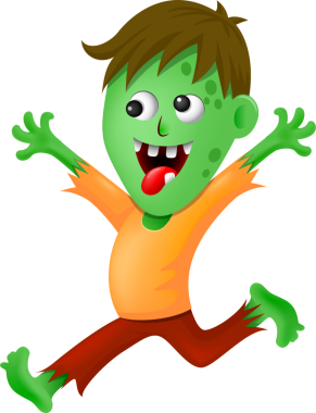 Korkunç zombi. Komik Cadılar Bayramı çizgi film karakteri tasarımı. Görüntü.