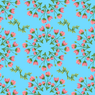 Vektör illüstrasyon çiçeği, tekstil, duvar kâğıtları, kumaş için kusursuz desen arkaplanı