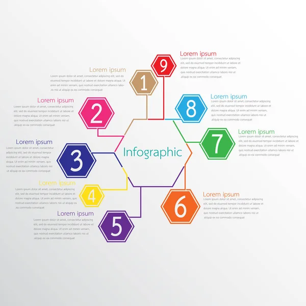 Vektor Infografik Vorlagen Für Detaillierte Berichte Alle Themen — Stockvektor