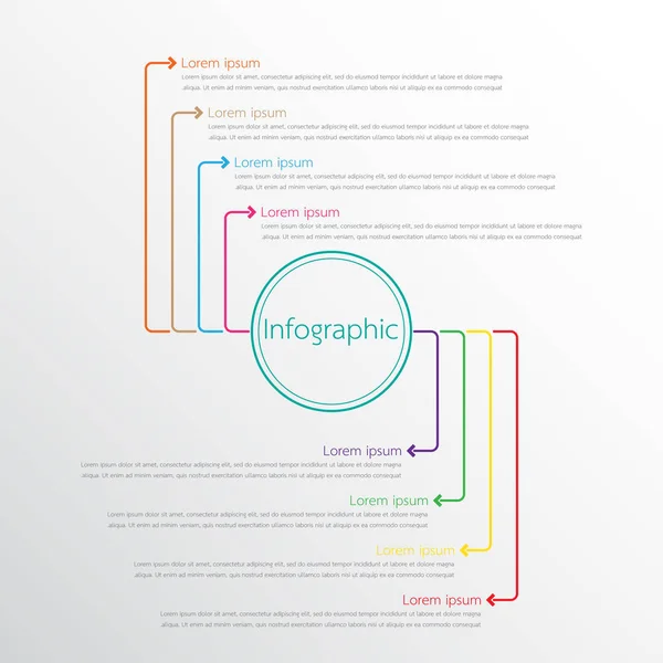 Modelos Infográficos Vetoriais Usados Para Relatórios Detalhados Todos Tópicos — Vetor de Stock