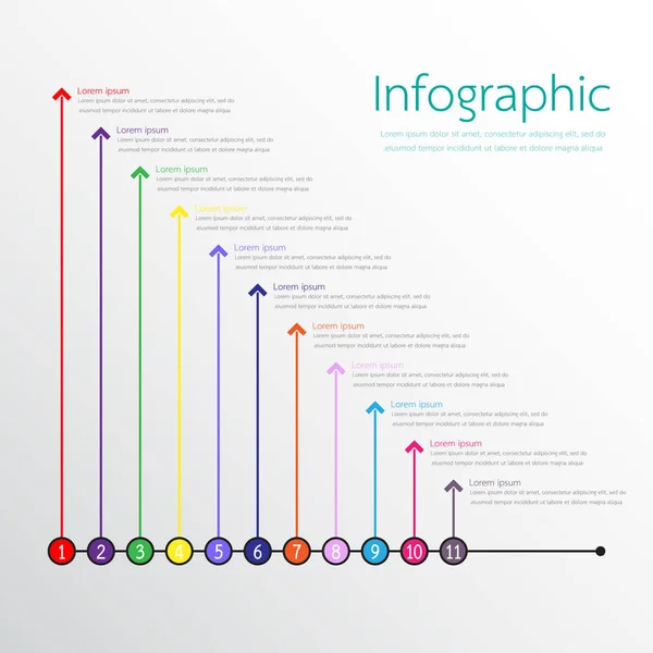 Vector Infographic Templates Used Detailed Reports All Topics — Stock Vector