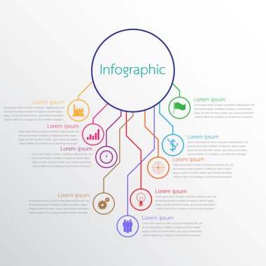 Detaylı raporlar için kullanılan vektör bilgi şablonları. Tüm 9 başlık.