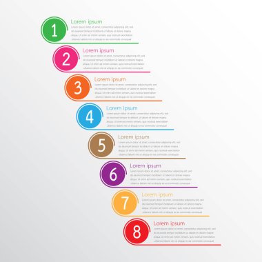 Detaylı raporlar için kullanılan vektör bilgi şablonları. 8 konunun hepsi.