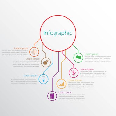 Detaylı raporlar için kullanılan vektör bilgi şablonları. 7 konunun hepsi.