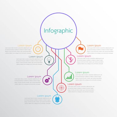 Detaylı raporlar için kullanılan vektör bilgi şablonları. 8 konunun hepsi.