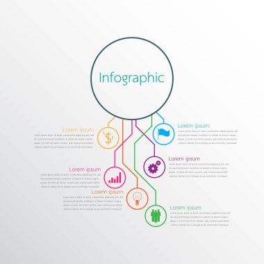 Detaylı raporlar için kullanılan vektör bilgi şablonları. 6 konunun hepsi.