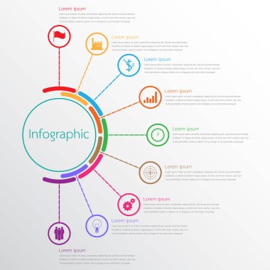 Detaylı raporlar için kullanılan vektör bilgi şablonları. Tüm 9 başlık.