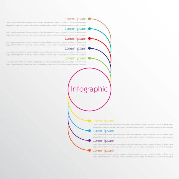 Vector Infographic Templates Used Detailed Reports All Topics — Stock Vector