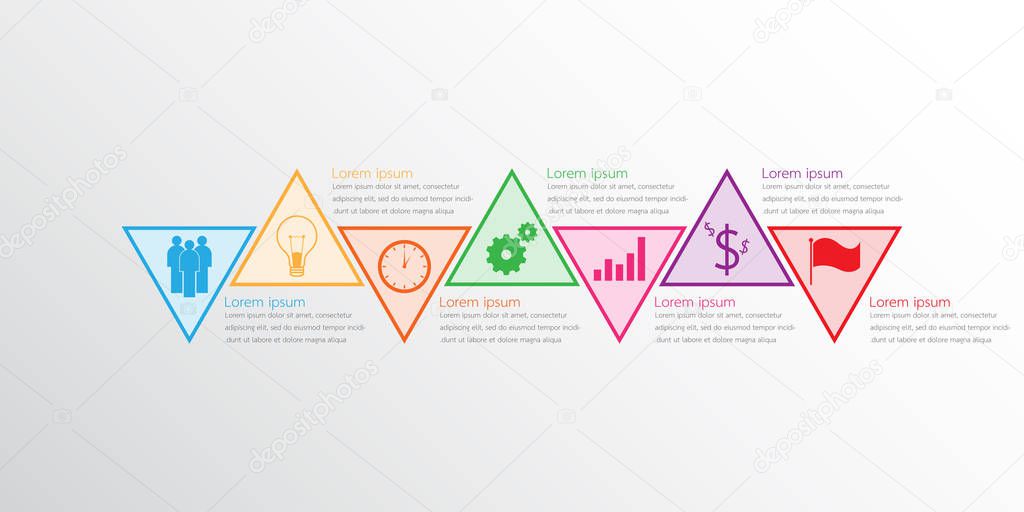 Vector infographic templates used for detailed reports. All 7 topics.