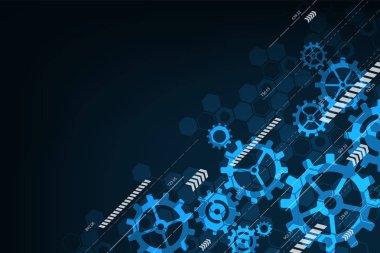 Teknoloji ve mühendislik şeklinde dişliler.