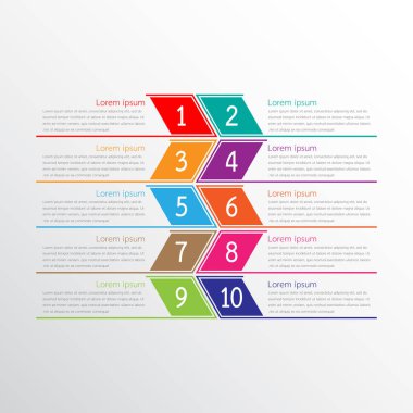 Detaylı raporlar için kullanılan vektör bilgi şablonları. Tüm 10 başlık.