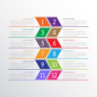 Detaylı raporlar için kullanılan vektör bilgi şablonları. 12 konunun hepsi.