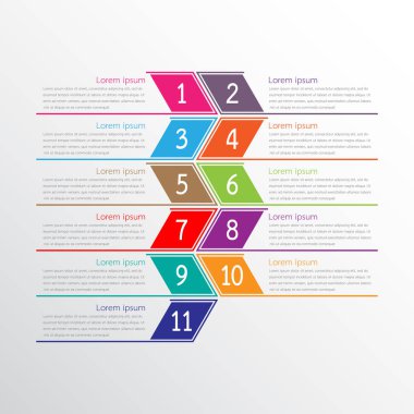 Detaylı raporlar için kullanılan vektör bilgi şablonları. Tüm 11 başlık.