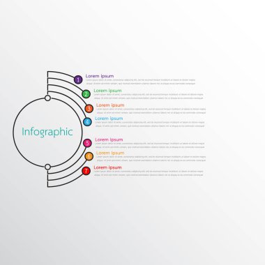 Detaylı raporlar için kullanılan vektör bilgi şablonları. 7 konunun hepsi.
